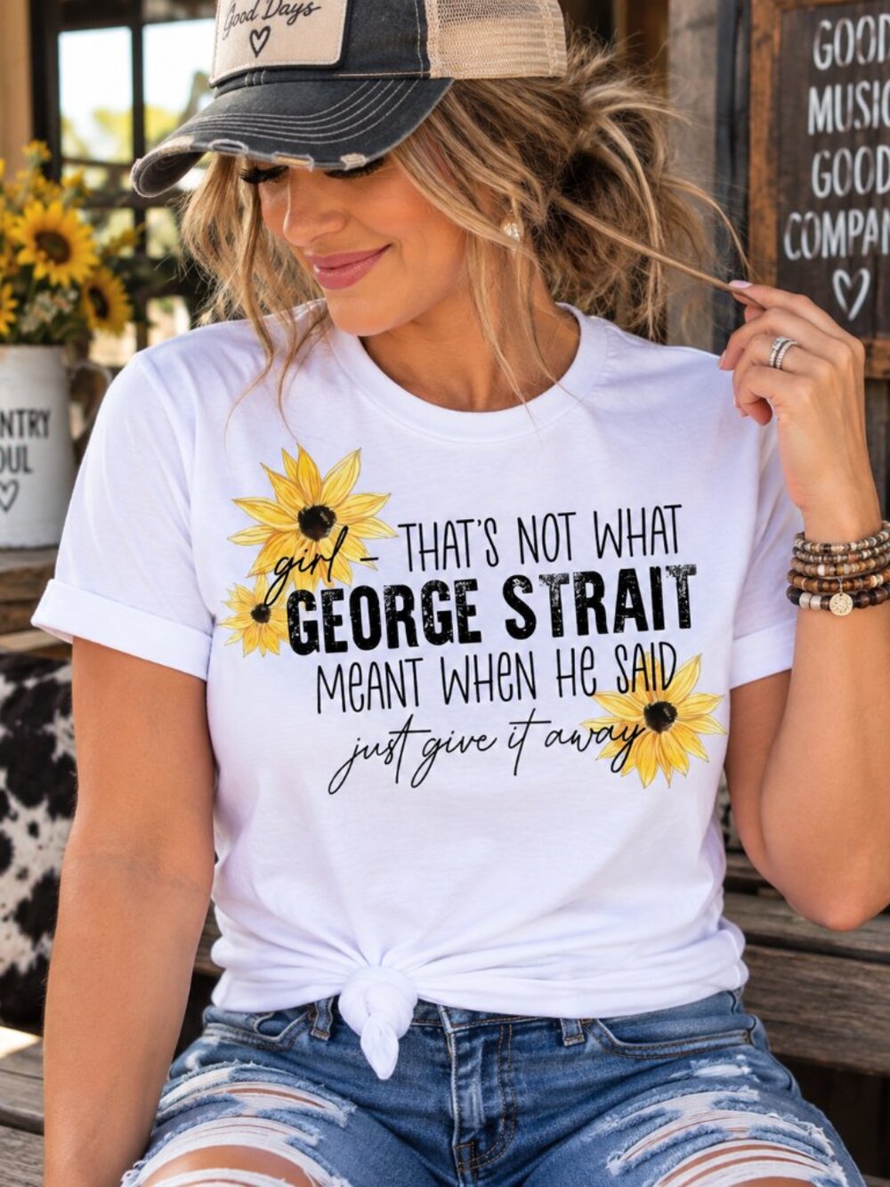 Give It Away Funny Graphic T Shirt Trendy Boutique Style Tee Womens White